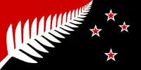 Silver Fern (Black, White and Red) by Kyle Lockwood