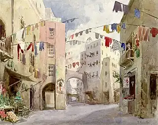 Image 156Set design for Act 1 of A basso porto, by Riccardo Salvadori (from Wikipedia:Featured pictures/Culture, entertainment, and lifestyle/Theatre)