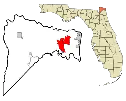 Location in East Nassau County and the state of Florida