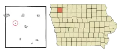 Location of Archer, Iowa