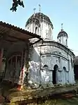 Baikunthapur: Pancha ratna Gopi Mohan temple, with rich teracotta façade, built in the 18th century