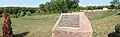 Panorama of killing site with memorial stone, Drobytsky Yar