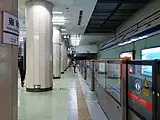 In 2017, platform screen doors were installed on the platform.