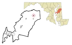 Location of Sudlersville, Maryland