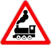 Level crossing ahead without barriers