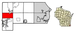 Location of Rochester in Racine County, Wisconsin.