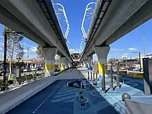 Recreational space created under Clayton railway station in Melbourne's east by the Level Crossing Removal Authority