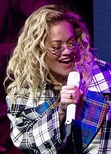 Photograph of singer performing