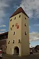 Tower in Sulzbach-Rosenberg with the Czech coat of arms