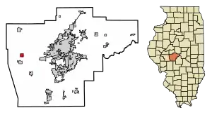 Location of Berlin in Sangamon County, Illinois.