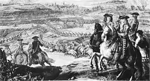 The assault on Schellenberg. Tapestry detail by Judocus de Vos