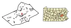 Location of St. Clair in Schuylkill County, Pennsylvania.