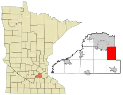 Location of the city of Credit Riverwithin Scott County, Minnesota