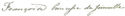 Cursive signature in ink