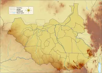 Lol River is located in South Sudan