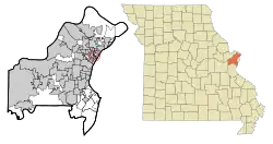 Location of Beverly Hills, Missouri