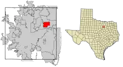 Location of Bedford in Tarrant County, Texas