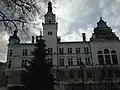 The Administrative Palace after the fire which swept its roof from March 2021 (photographed here in April 2021)