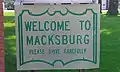 Welcome sign in city park