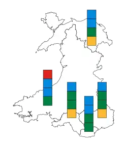 1999 electoral region results map