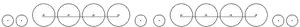 Diagram of two small leading wheels, four large driving wheels joined by a coupling rod, two small trailing wheels, four large driving wheels joined by a coupling rod, and two small leading wheels