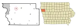 Location of Lawton, Iowa