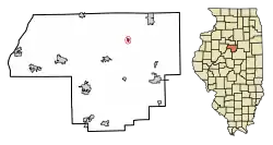 Location of Benson in Woodford County, Illinois.