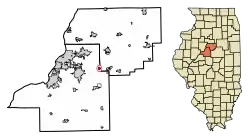 Location of Deer Creek in Woodford County, Illinois.