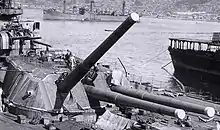 The Japanese battleship Yamato under construction
