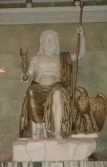 Modern day replica of the Statue of Zeus at Olympia.